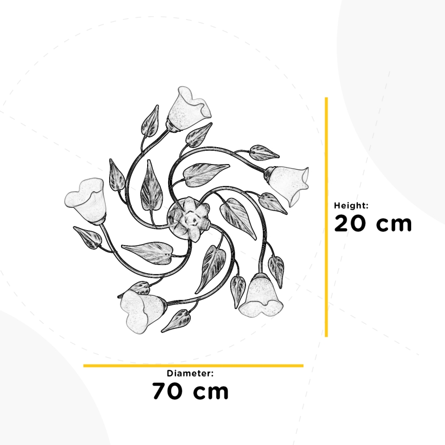 ONLI - Kattovalaisin MIRANDA 5xE14/6W/230V