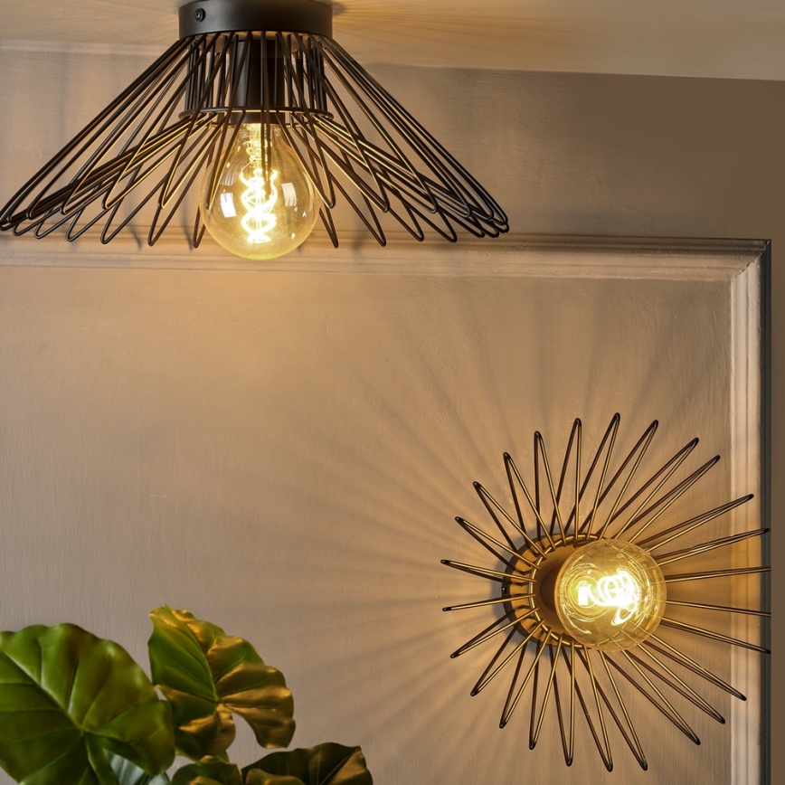 ONLI - Kattovalo DUCCIO 1xE27/22W/230V halkaisija 30 cm musta