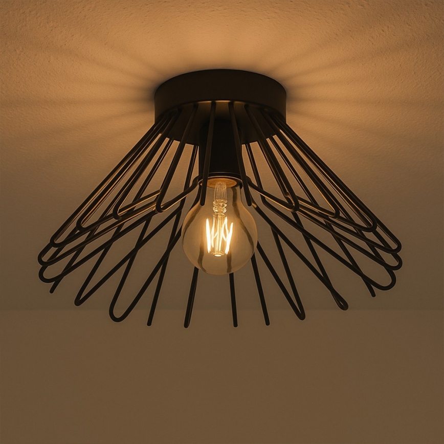 ONLI - Kattovalo DUCCIO 1xE27/22W/230V halkaisija 30 cm musta