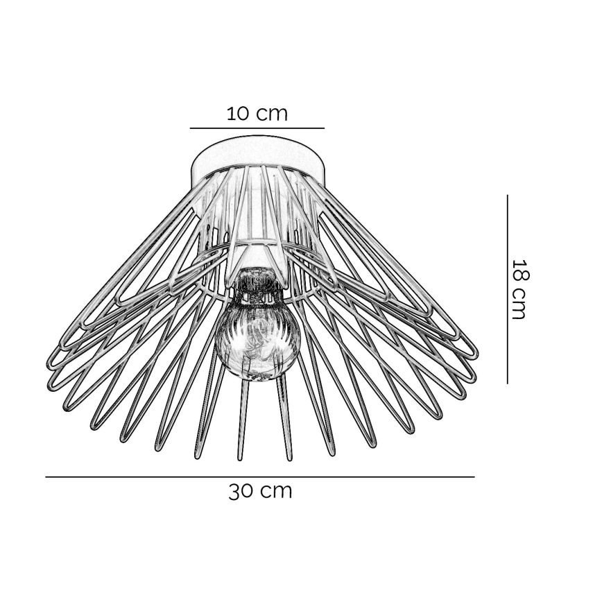 ONLI - Kattovalo DUCCIO 1xE27/22W/230V halkaisija 30 cm musta