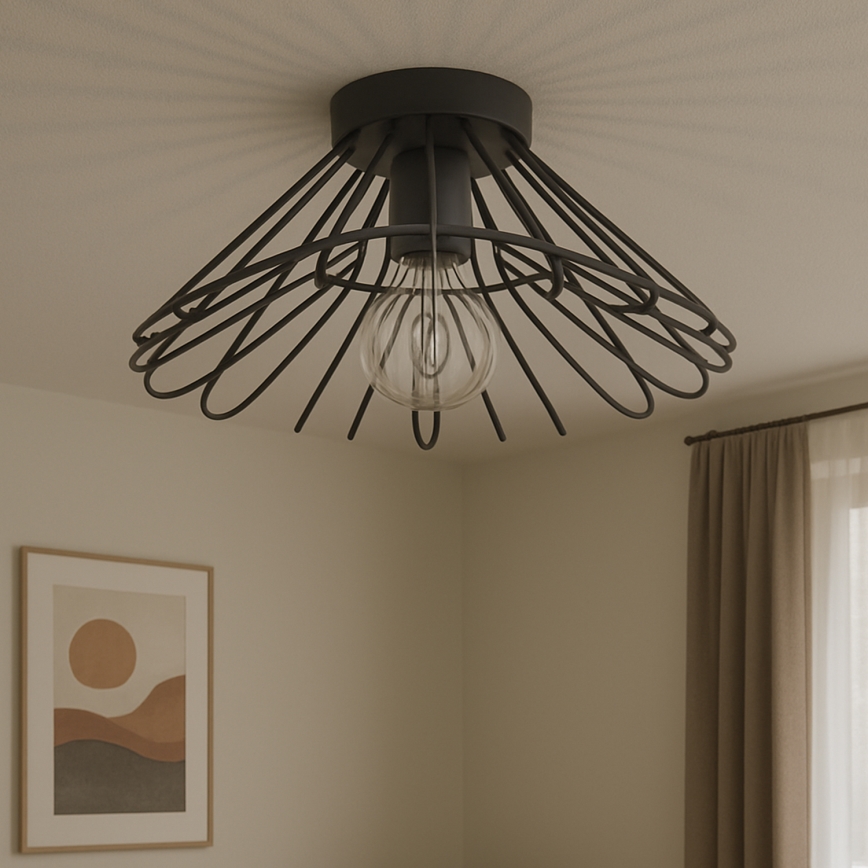 ONLI - Kattovalo DUCCIO 1xE27/22W/230V halkaisija 60 cm musta