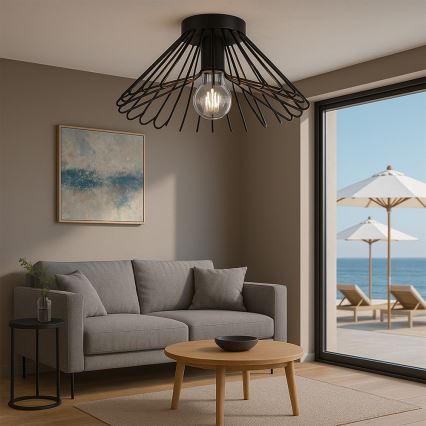 ONLI - Kattovalo DUCCIO 1xE27/22W/230V halkaisija 60 cm musta