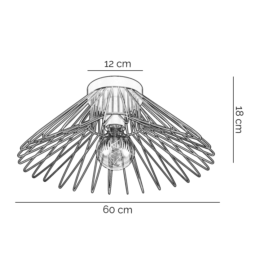 ONLI - Kattovalo DUCCIO 1xE27/22W/230V halkaisija 60 cm musta