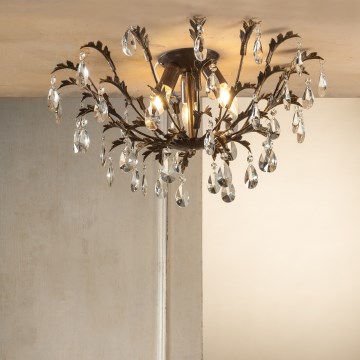 ONLI - Katto­valaisin TERESA 3xE14/6W/230V pronssinvärinen