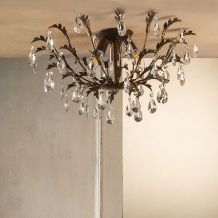 ONLI - Katto­valaisin TERESA 3xE14/6W/230V pronssinvärinen