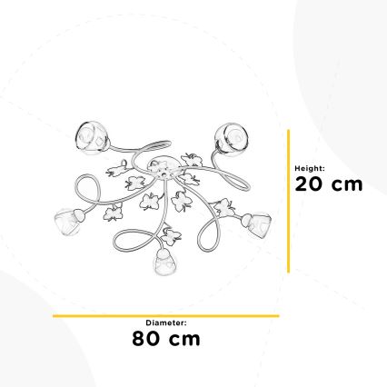 ONLI - Kiinteä lasten kattokruunu BUTTERFLY 5xE14/6W/230V