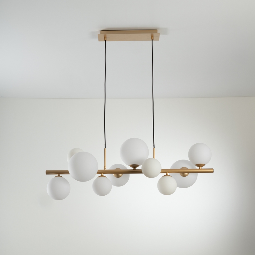 ONLI - Kultainen vaijerilla roikkuva kattovalaisin PALOMA 10xG9/3W/230V