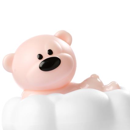 ONLI - ladattava LED-lastenyövalo NUVOLINA LED/2,5W/5V 300 mAh nalle/vaaleanpunainen