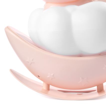 ONLI - ladattava LED-lastenyövalo NUVOLINA LED/2,5W/5V 300 mAh nalle/vaaleanpunainen