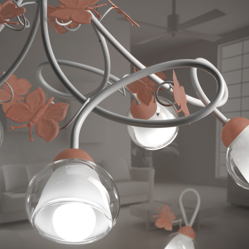 ONLI - Lasten kattokruunu BUTTERFLY 5xE14/6W/230V