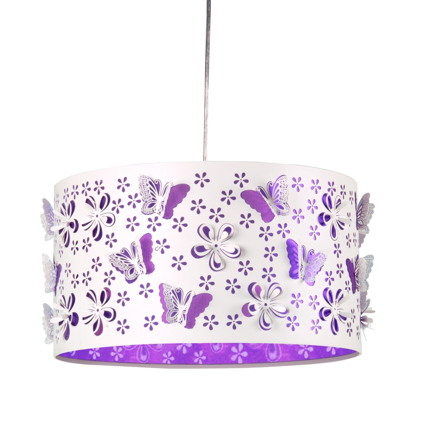 ONLI - Lasten kattokruunu TITILLA 1xE27/22W/230V violetti/valkoinen