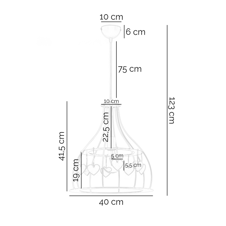 ONLI - Lasten kattokruunu TITTA 1xE27/22W/230V vaaleanpunainen