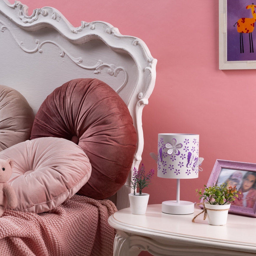 ONLI - Lasten lamppu TITILLA 1xE14/6W/230V 22 cm violetti/valkoinen