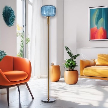 ONLI - Lattialamppu DOROTY 1xE27/22W/230V sininen/kulta