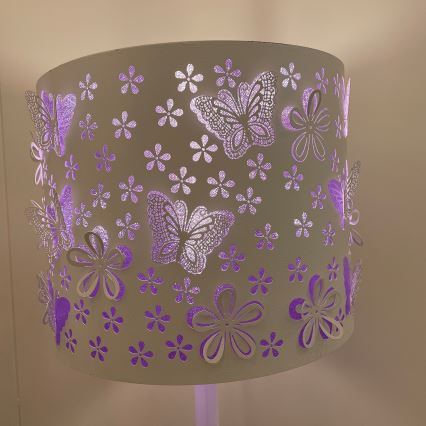 ONLI - Lattialamppu TITILLA 1xE27/22W/230V violetti/valkoinen