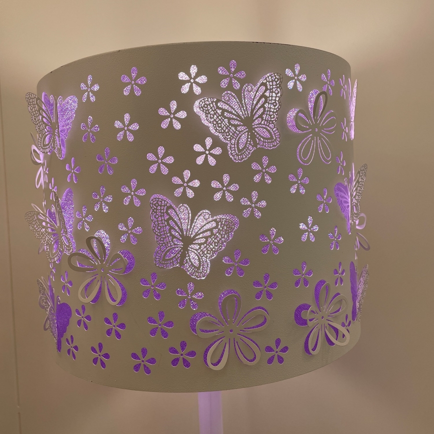 ONLI - Lattialamppu TITILLA 1xE27/22W/230V violetti/valkoinen