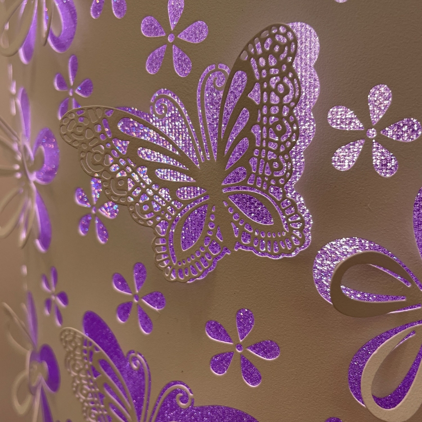 ONLI - Lattialamppu TITILLA 1xE27/22W/230V violetti/valkoinen