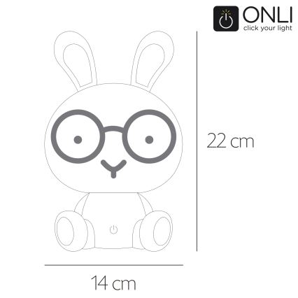 ONLI - LED-himmennettävä lasten yövalo PUPPIES LED/3W/230V 22 cm pupu/sininen