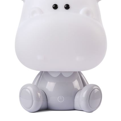 ONLI - LED himmennettävä lasten yölamppu PUPPIES LED/3W/230V 25 cm virtahepo/harmaa