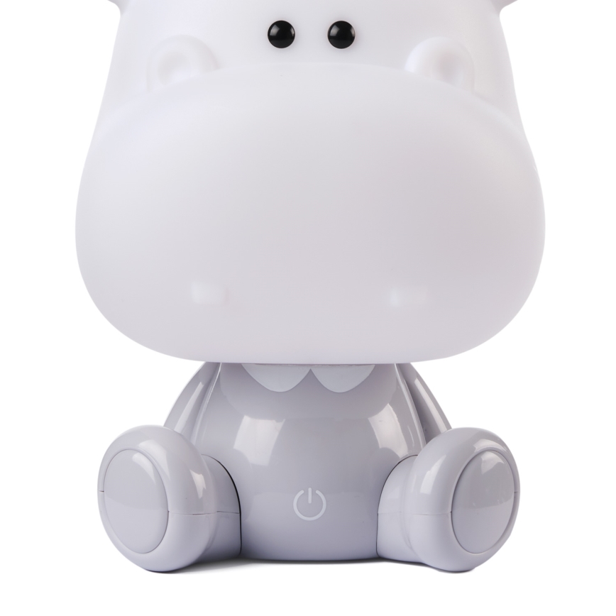 ONLI - LED himmennettävä lasten yölamppu PUPPIES LED/3W/230V 25 cm virtahepo/harmaa