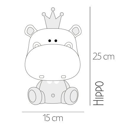 ONLI - LED-himmennettävä lasten yövalo PUPPIES LED/3W/230V 25 cm virtahepo/vihreä