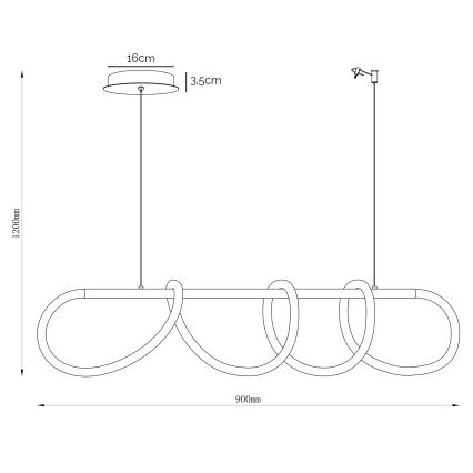 ONLI - LED-kattokruunu johdossa AMANDA LED/40W/230V 4500K mattakromi
