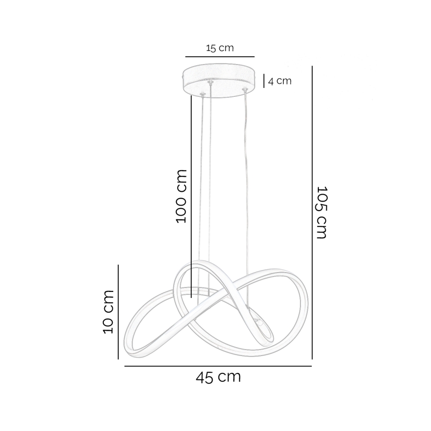 ONLI - LED-kattokruunu johdossa DAFNE LED/30W/230W 4000K musta