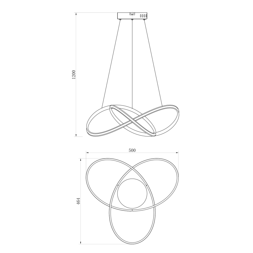 ONLI - LED-kattokruunu johdossa DAFNE LED/30W/230W 4000K musta