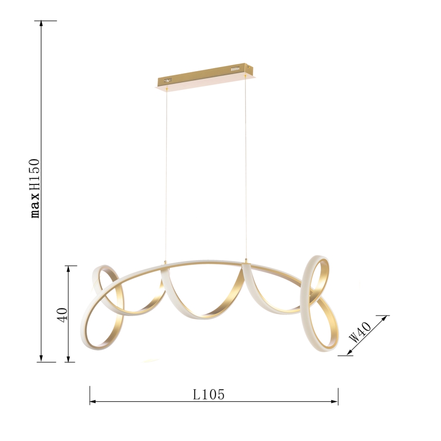 ONLI - LED-kattokruunu johdossa KIRA LED/60W/230V 4000K kulta