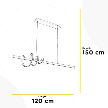 ONLI - LED-kattokruunu johdossa SWING LED/30W/230V 4000K musta