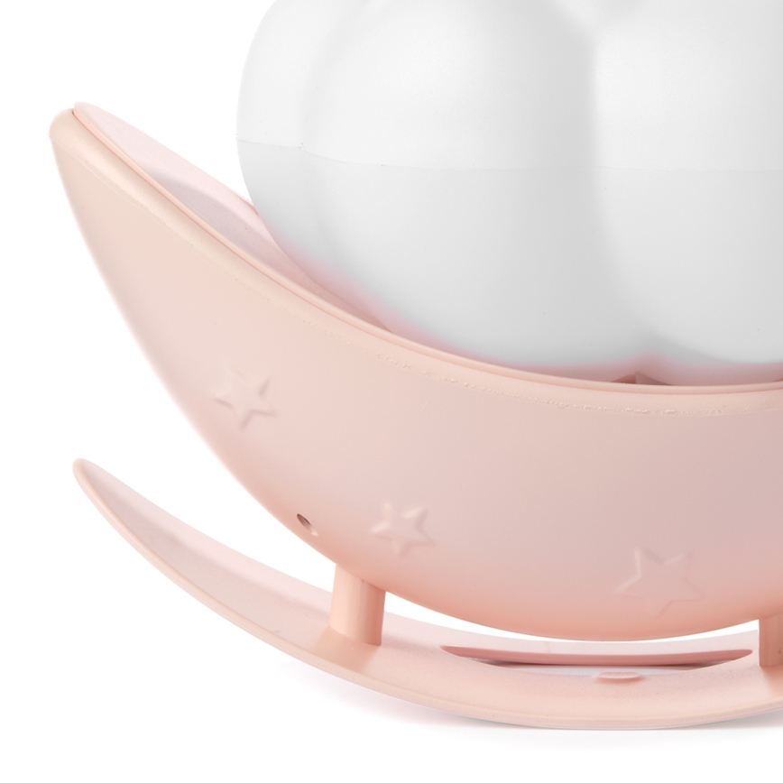 ONLI - LED-ladattava lasten yövalo NUVOLINA LED/2,5W/5V 300 mAh koira/vaaleanpunainen