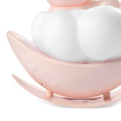 ONLI - LED-ladattava lasten yövalo NUVOLINA LED/2,5W/5V 300 mAh pupu/vaaleanpunainen