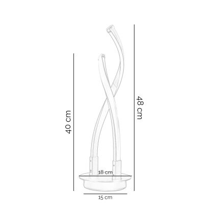 ONLI - LED-pöytävalaisin DAFNE LED/12W/230V 4000K 48 cm musta