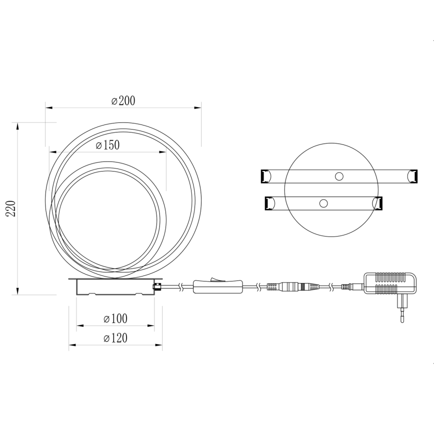 ONLI - LED-pöytävalaisin NOELIA LED/10W/230V 22 cm, kultainen
