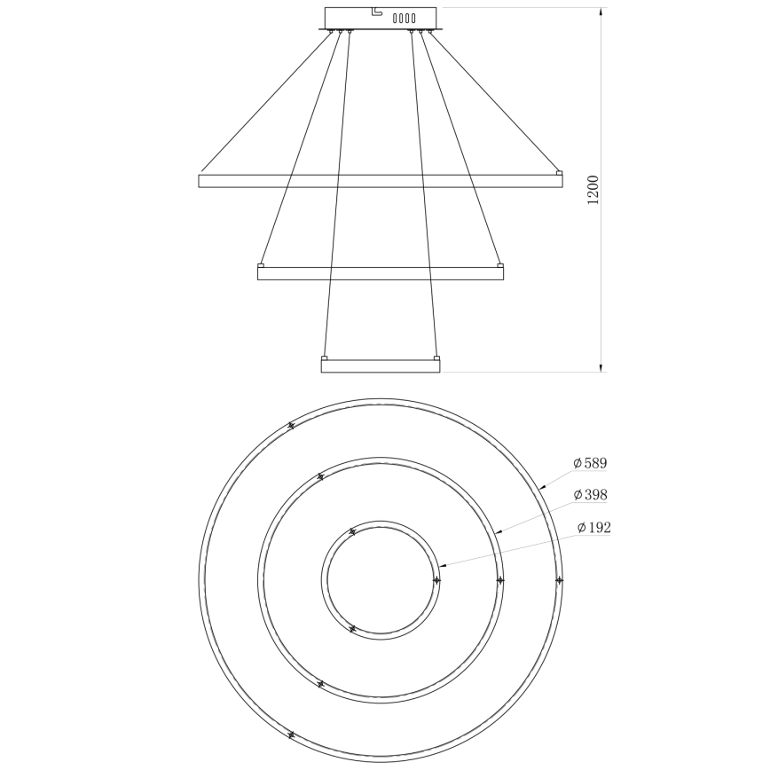 ONLI - LED-riippuvalaisin vaijerilla NOELIA LED/40W/230V kultainen