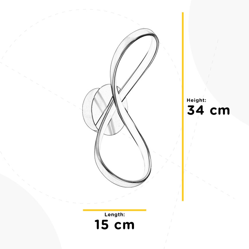 ONLI - LED-seinävalaisin INFINITY LED/15W/230V 4500K mattakromi