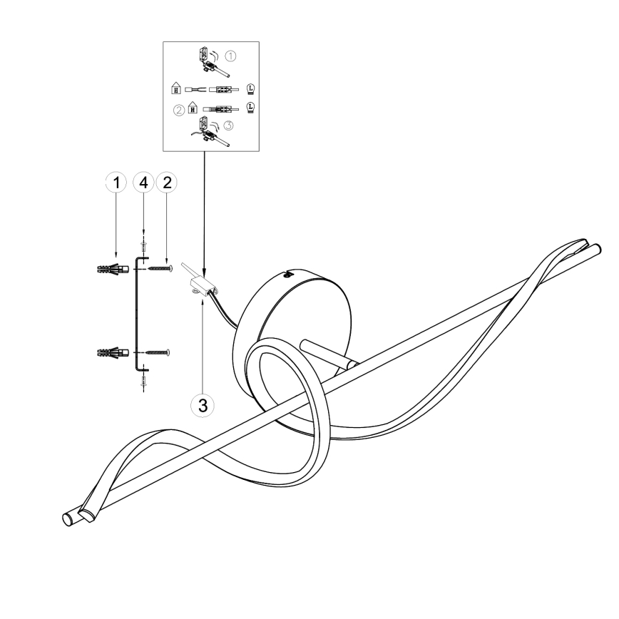 ONLI - LED-seinävalaisin TWIST LED/25W/230V 4000K musta