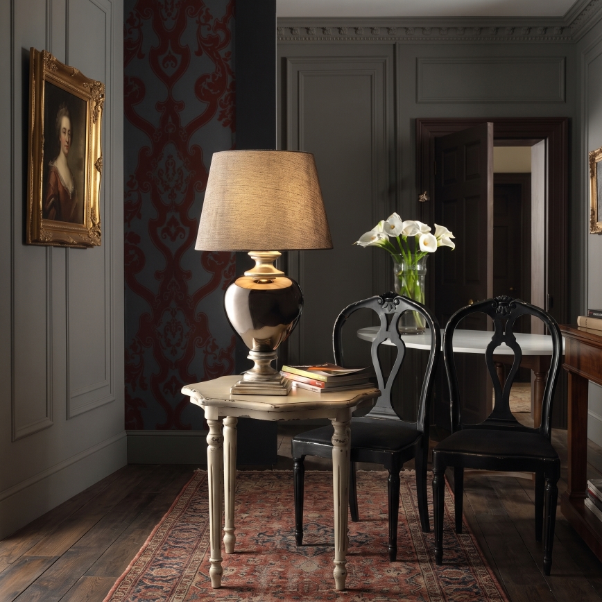 ONLI - Pöytälamppu AMADEUS 1xE27/15W/230V harmaa