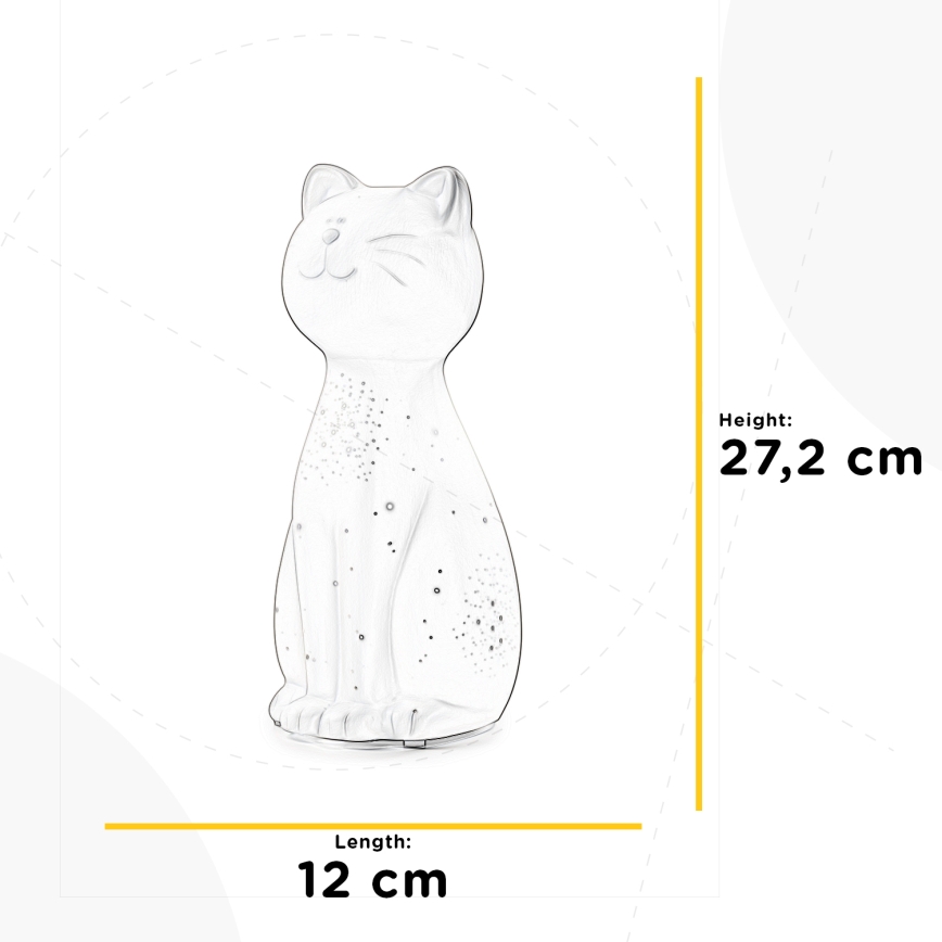 ONLI - Pöytälamppu PORCELLANA 1xE14/6W/230V 27,2 cm kissa