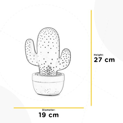 ONLI - Pöytälamppu PORCELLANA 1xE14/6W/230V 27 cm kaktus