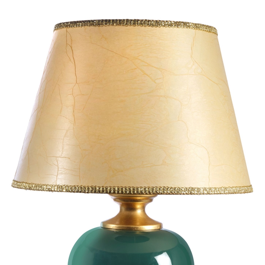 ONLI - Pöytävalaisin AMADEUS 1xE27/15W/230V 72 cm vihreä/kulta