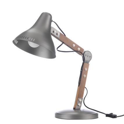 ONLI - Pöytävalaisin ARCHITETTO 1xE27/22W/230V 62 cm harmaa/ruskea