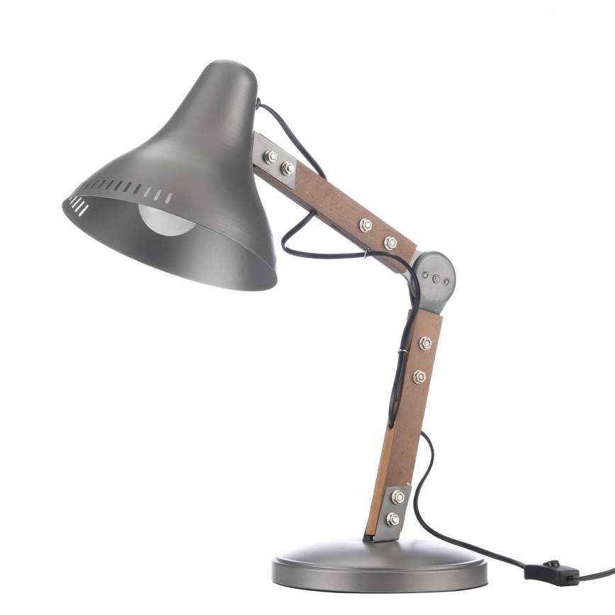 ONLI - Pöytävalaisin ARCHITETTO 1xE27/22W/230V 62 cm harmaa/ruskea