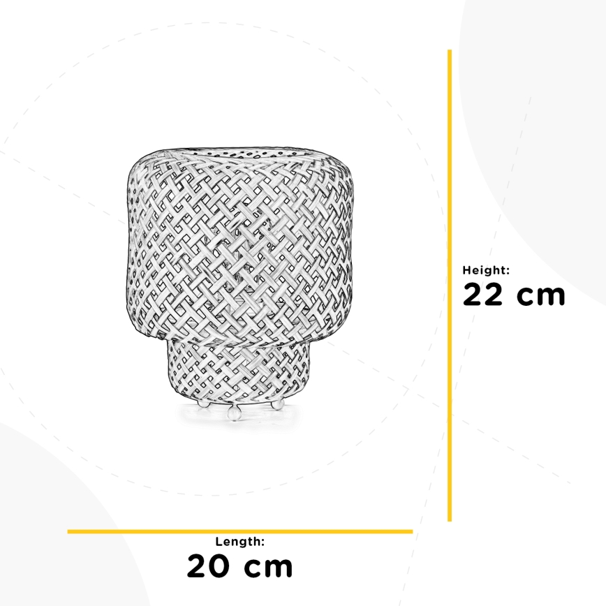 ONLI - Pöytävalaisin BAMBOO 1xE27/22W/230V bambu