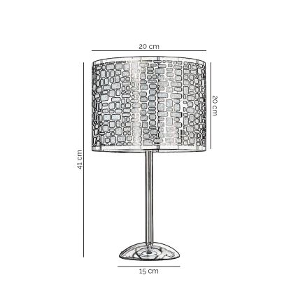 ONLI - Pöytävalaisin BRUCE 1xE27/15W/230V 40 cm mattakromi