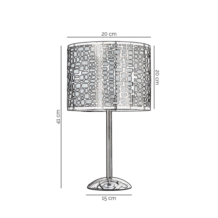 ONLI - Pöytävalaisin BRUCE 1xE27/15W/230V 40 cm mattakromi