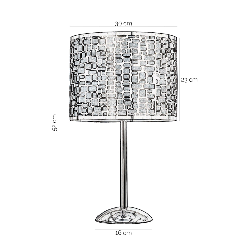 ONLI - Pöytävalaisin BRUCE 1xE27/15W/230V 52 cm mattakromi