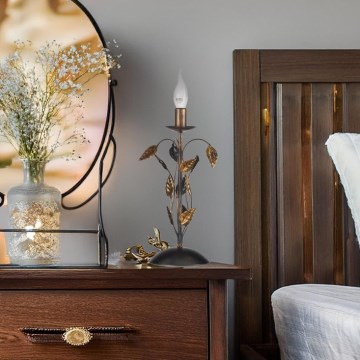 ONLI - Pöytävalaisin COLLANA 1xE14/6W/230V 40 cm pronssi