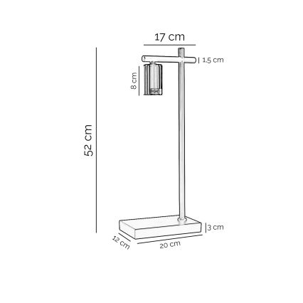 ONLI - Pöytävalaisin CROSS 1xE27/22W/230V musta/messinki