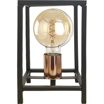 ONLI - Pöytävalaisin FLOKI 1xE27/15W/230V 20 cm musta/kupari